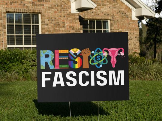 Discover Resist Fascism Anti Trump Yard Sign, Antifascist Banned Books BLM