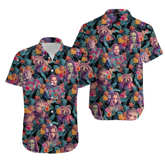 Discover Guardians Galaxy Characters Hawaiian Shirt, Guardians Galaxy Shirt, Superhero Hawaiian Shirt, Hawaiian Beach Shirt