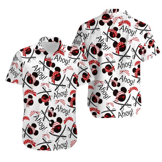 Discover Mouse Cruise Pirate 3D Cool Hawaiian Shirt, Button Down Shirt