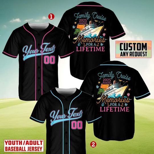 Discover Personalized Family Cruise Baseball Jersey, Custom Name Number Family Matching Baseball Jersey,Family Cruise 2025 Jersey