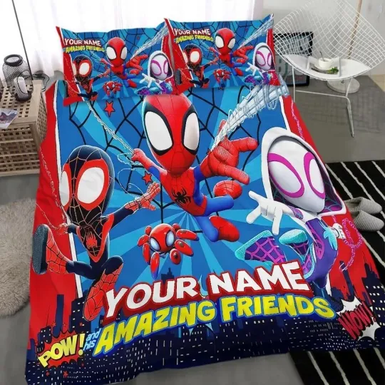 Discover Spidey and His Amazing Friends Personalized Bedding Set, Gift For FANS