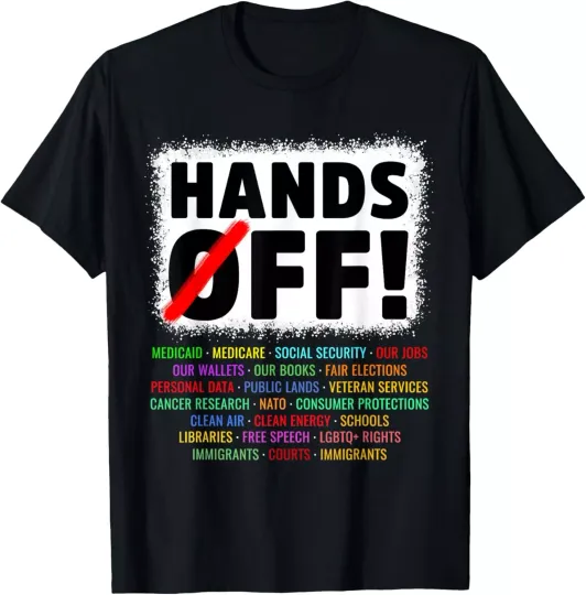 Discover Social Security And Medicare Protest Hands Off Protest T-Shirt