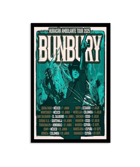 Discover NEW Enrique Bunbury Huracan Ambulante Tour 2025 Poster Home Decor, Fan Gift