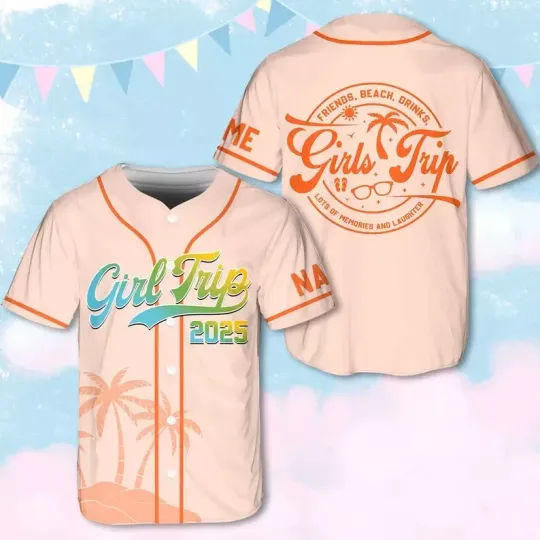 Discover Personalized Girls Trip 2025 Baseball Jersey