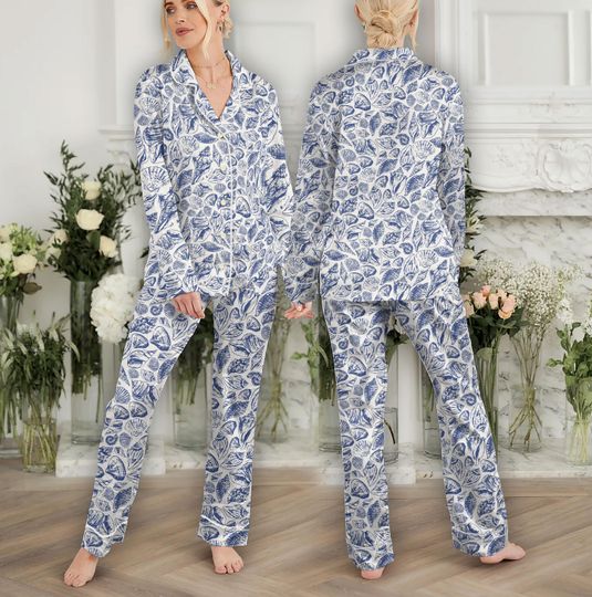 Discover Seashell Pajama Set Women, Beach Womens Pajamas Set