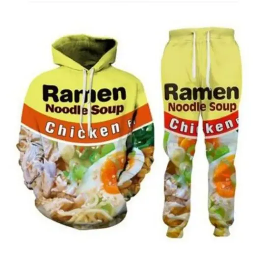 Discover Ramen Noodle Soup Funny 3D Print Fashion Tracksuits  Pants + Hoodies