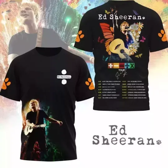 Discover Ed Shee Tour 2025 For Fans Special New 3D T-Shirt