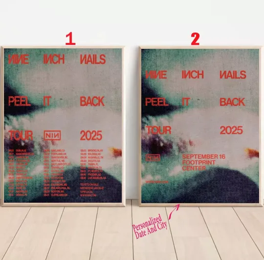 Discover Custom Nine Inch Nails 2025 Peel It Back Tour Poster