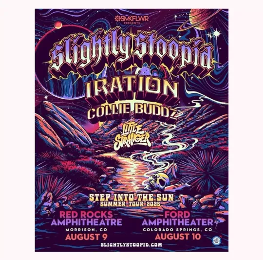 Discover Slightly Stoopid Aug 9 - 10 Colorado Tour 2025 Poster
