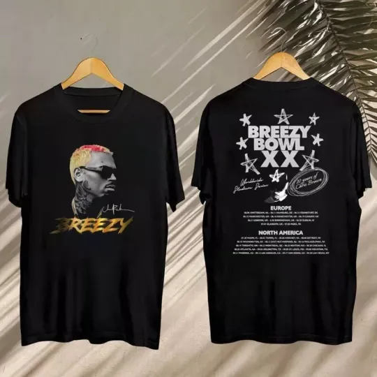 Discover Chris Brown Tour Shirt, 2025 Chris Brown Tour Breezy Bowl XX T-Shirt