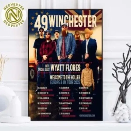 Discover 49 Winchester Tour 2025 Poster - Europe & UK Dates - Home Decor Canvas