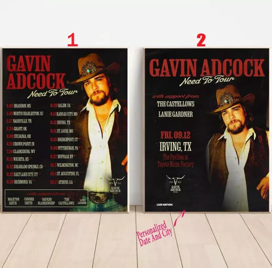 Discover Custom Gavin Adcock Tour 2025 Poster