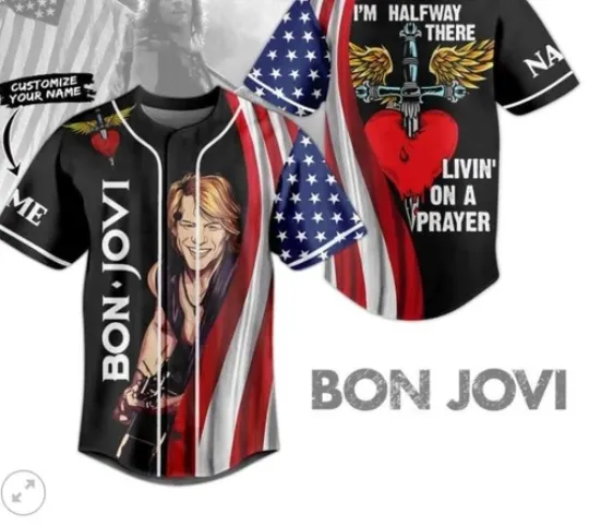 Discover Bon Jovi Im Halfway There Personalized baseball jersey