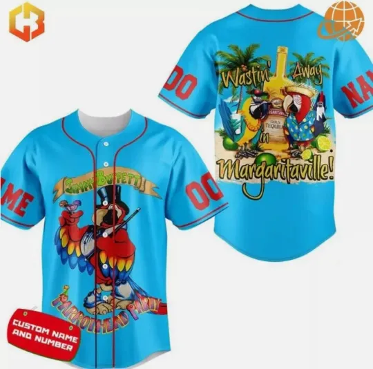 Discover Jimmy Buffett Wastin Away  Baseball Jersey