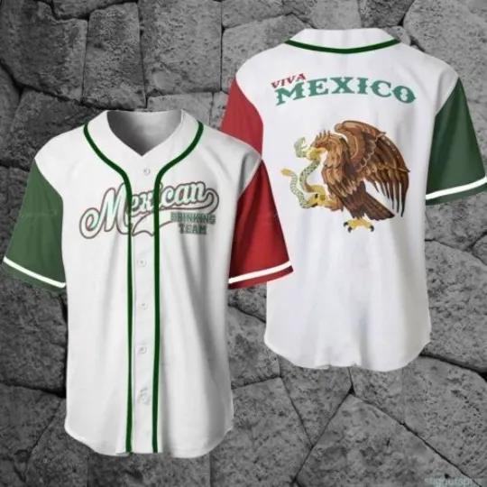 Discover Mexican Drinking Team Mexico Symbol 3D BASEBALL JERSEY