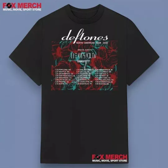 Discover Deftone North American Tour 2025 Shirt, Gift For Fans