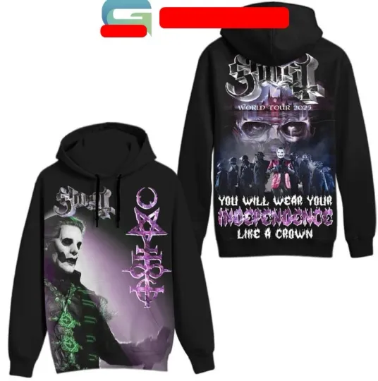 Discover Cool New new Ghost World Tour 2025 Crown Of Independence 2024 Hoodie