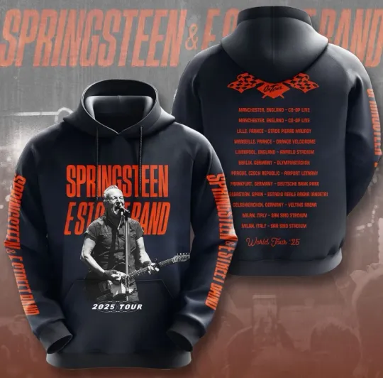 Discover 2025 World Tour Bruce Springsteen 3D Hoodie All Size for fan new