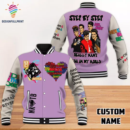 Discover Light Purple Step By Step Really Want You In My World NK*OTB CP Baseball Jacket