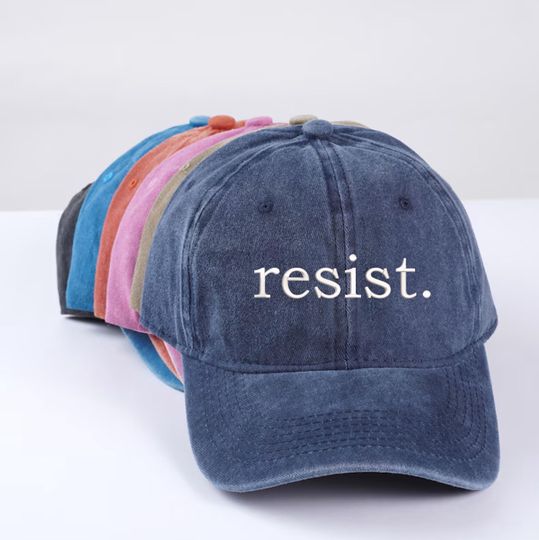 Discover Resist Embroidered Hats , Political Protest Resist Baseball Cap