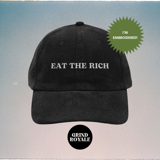 Discover Vintage Embroidered Eat The Rich Anti Trump Anti Maga Liberal Hat, Anti Trump Hat