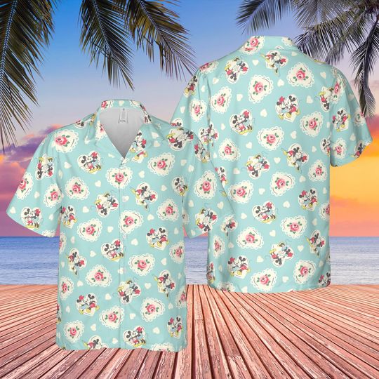 Discover Mickeyy and Minniee Lover Hawaiian Shirt, Disneyyland Beach Hawaiian Shirt