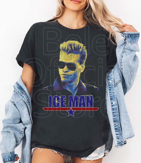 Discover Iceman Shirt , Val Kilmer 80s Fighter Pilot Tee, Vintage Aviation Style, Retro Military Movie