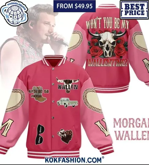 Discover Wallen Western Won’t You Be My Wallentine Baseball Jacket