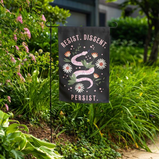 Discover Resist Dissent Persist Flag, Resistance Yard Sign, Protest Garden Flag