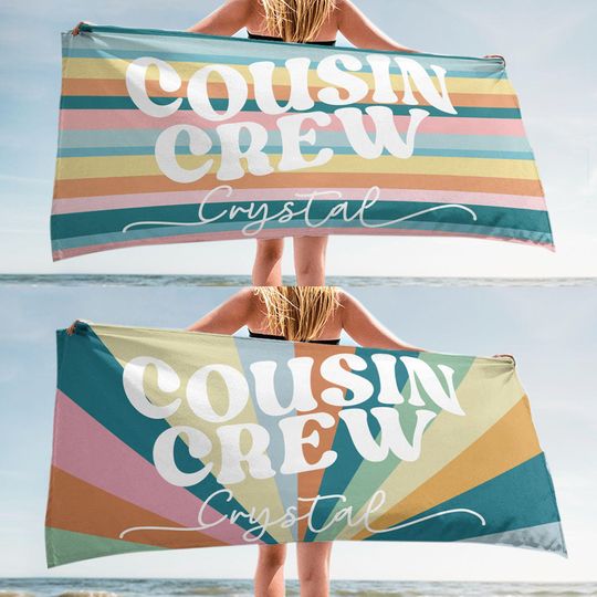 Discover Personalized Cousin Crew Beach Towel