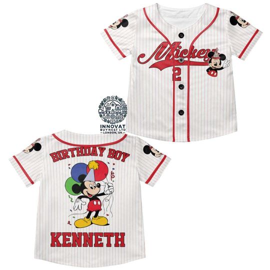 Discover Personalize Disneyyy Mickeyy mouse Birthday Boy Jersey, Custom Disneyyy Birthday Gift