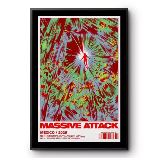 Discover Massive Attack Apr 2-4-5 2025 Mexico Tour Poster