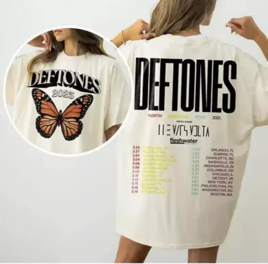 Discover NEW!!! Deftone 2025 North American Tour Concert T-Shirt