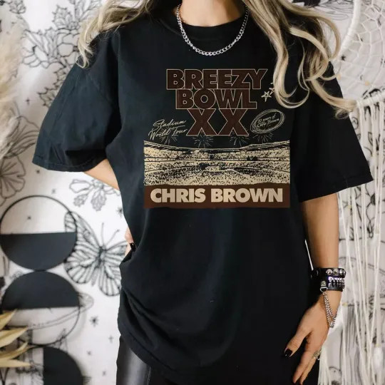 Discover 2025 Chris Brown Tour Shirt, Breezy Bowl XX T-Shirt, Chris Brown Concert 2025