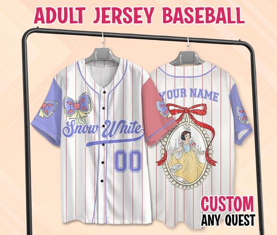 Discover Custom Coquette Bow Disneyyy Princess Snoww Whitee Jersey, Princess and the Frog Jersey