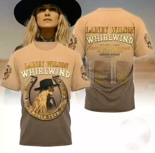 Discover Lainey Wilson Whirlwind World Tour 2025 Shirt 3D