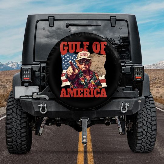 Discover Gulf of America Spare Tire Cover, MAGA Spare Tire Cover