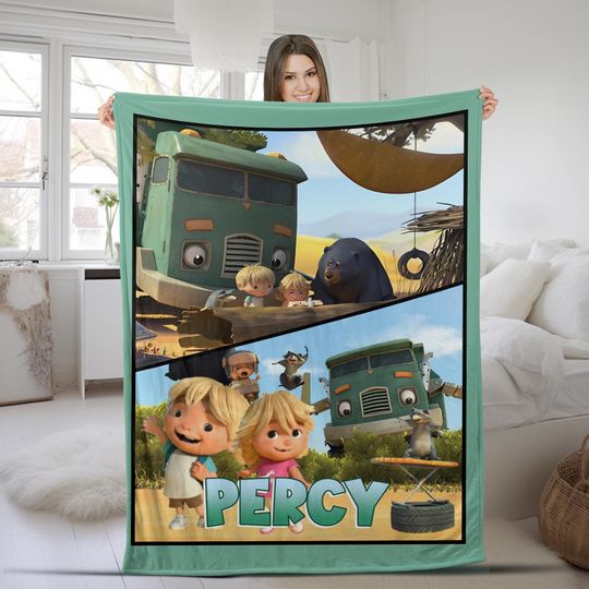 Discover Trash Truck Blanket, Personalized Trash Truck Fleece Blanket