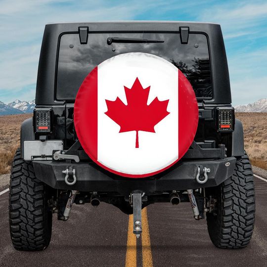 Discover Canadian Maple Leaf Flag Spare Tire Cover