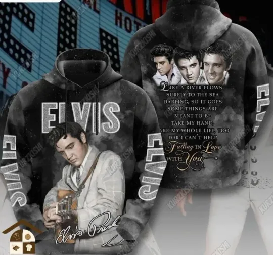 Discover Elvis Presley 3D Hoodie Elvis King Hoodie Elvis Aesthetic Hoodie Gift For Fan