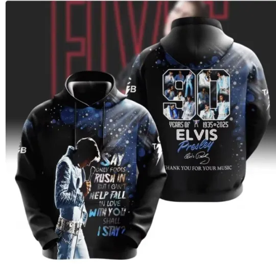 Discover Elvis Presley 90 Year Hoodie 3d, all printed,2025 hoodie