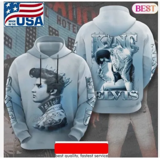 Discover Elvis Presley King Signature Design Hoodie 3d - all printed, hot 2025