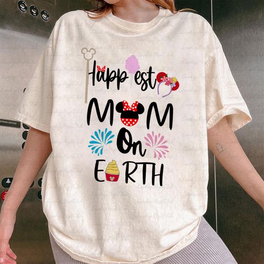 Discover Disneyyy Happiest Mom On Earth Shirt, Disneyyy Mama Snacks Shirt
