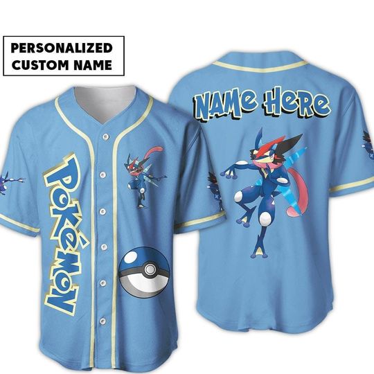 Discover PKM Greninja Unisex Baseball Jersey, Aloha Anime Greninja Custom Name