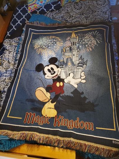 Discover Disneyyy Magicc Kingdom Tapestry Throw Blanket