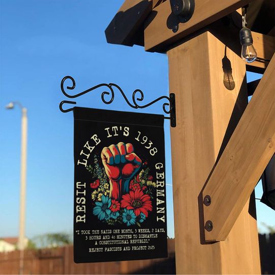 Discover Resist Like It's 1938 Flag - Fist and Floral Political Protest Flag