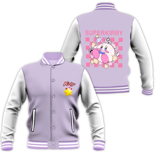 Discover Cute Anime Kirby Jacket, Kawaii Kirby Baseball Jacket