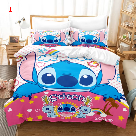 Discover Cartoon Cute Stitchh Duvet Cover Bedding Set Quilt Duvet Cover Pillowcase Children Bed Comfortable Cover Bed Set