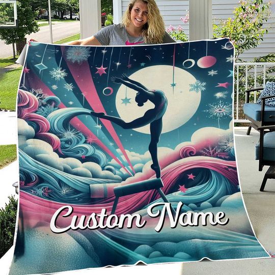 Discover Personalized Gymnastics Blanket for Girls