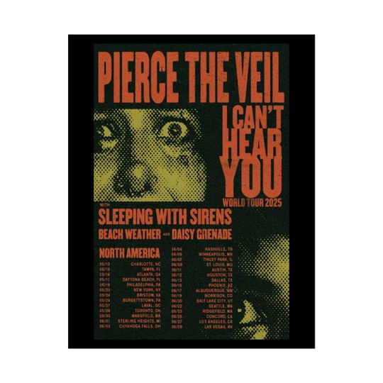 Discover Pierce The Veil Erass Tourr Poster, Concert Wall Art, Music Tour Memorabilia Home Decor